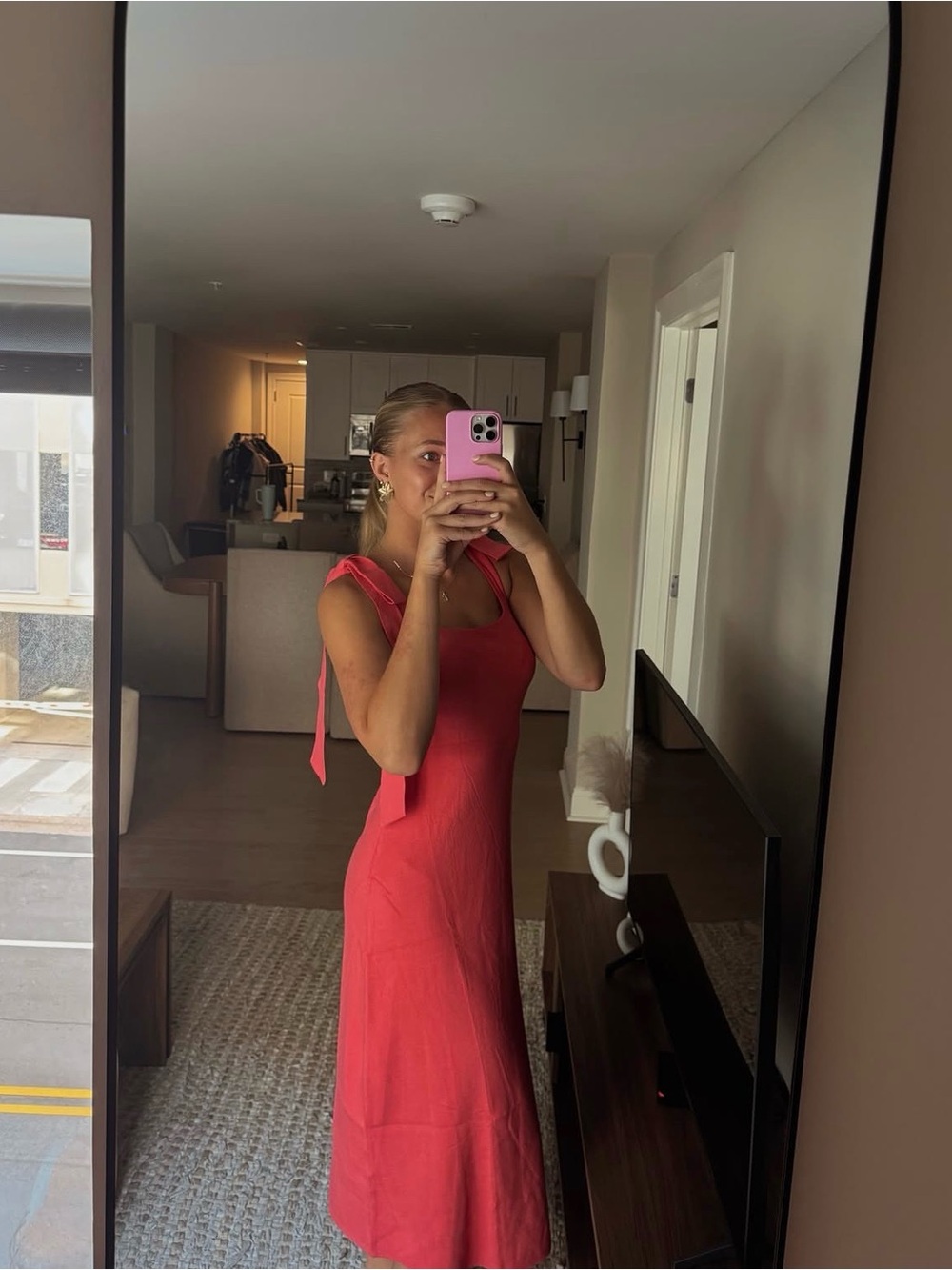 Amazon Tie-Shoulder Midi Dress